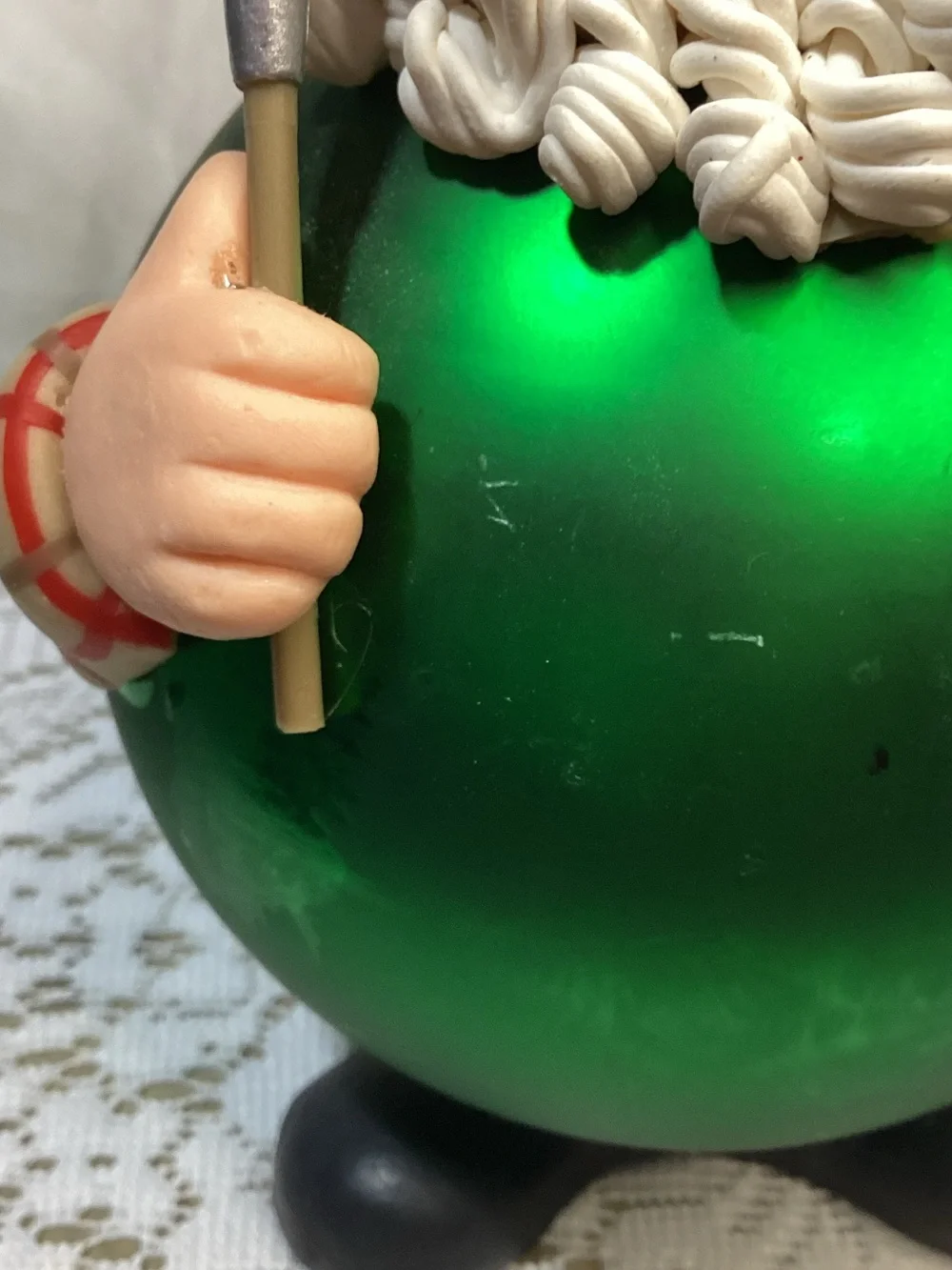 Department 56 Mercury Glass Green Golfing Santa Claus Christmas Ornament